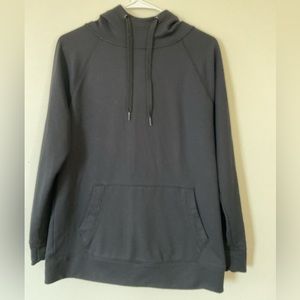 Athleta Hoodie Womens Medium Funnel Neck Drawstring Thumbholes Kangaroo Pocket